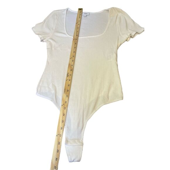 Jenni Square Neck Ribbed Bodysuit - White Angel - large - Picture 3 of 7